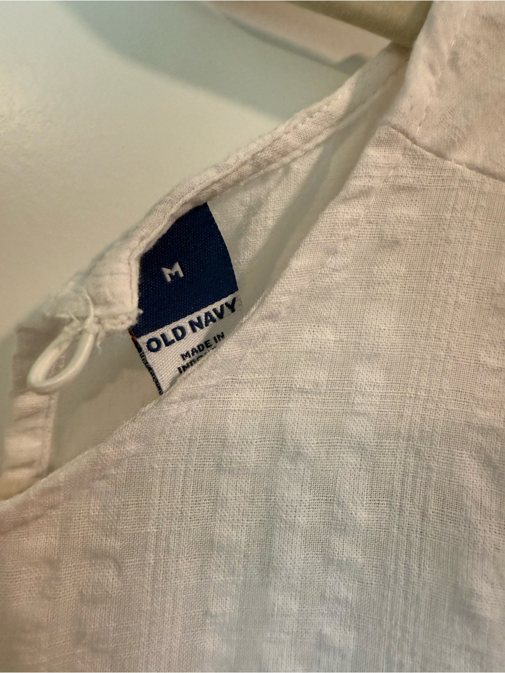 Old Navy White Textured Puff-Sleeve Tiered Midi Dress - Picture 2 of 3